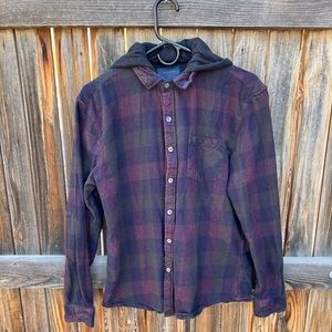 Plaid Hooded Long Sleeve Shirt